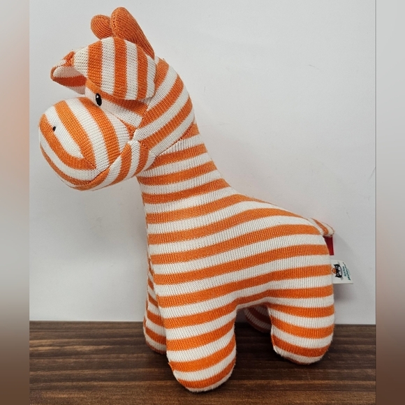 Jellycat Other - Jellycat Striped Orange White Geoffery Giraffe Soft Baby Chime Rattle Toy 9 in
